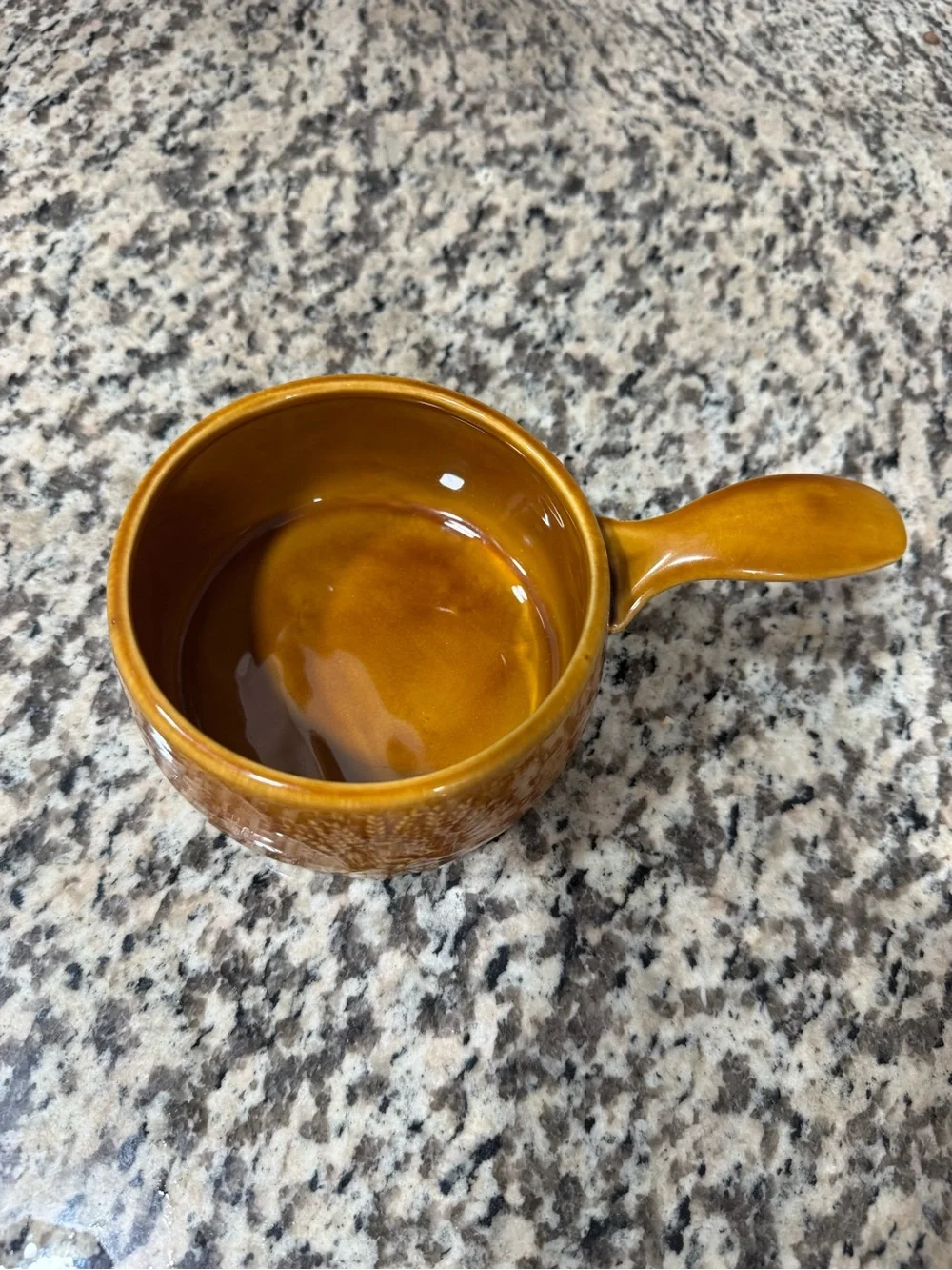 Franciscan Harvest Wheat Ceramic Handled Small Crock - Amber Brown